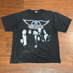 Vintage 90s Aerosmith Nine Lives World Tour Black Shirt Size Mens XL
